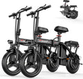 ASKGO Electric Bike for Adults Teens, 800/1200W Peak Folding Ebike, 22/25MPH & 30/45 Miles Range, Dual Suspension & Dual Brake, 3-Speed Modes, 14' Portable Electric Mini Bike, Commuting Ebike