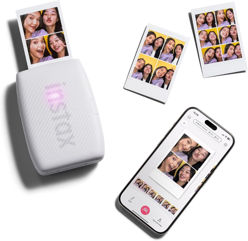 FUJIFILM X Half Digital Camera with Fujifilm Instax Mini Link 3 Smartphone Printer and Sunshine Microfiber Cleaning Cloth... (Black, Clay White Printer + 20 Sheets)
