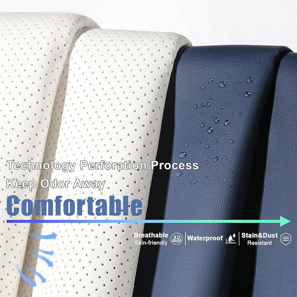 2 Seat Covers for Infiniti QX80 2000-2026 Breathable Car Seat Covers,Anti-Slip Waterproof Car Seat Protectors with Airbag,Automotive Vehicle Cushion with Storage Pockets (Standard,Blue)