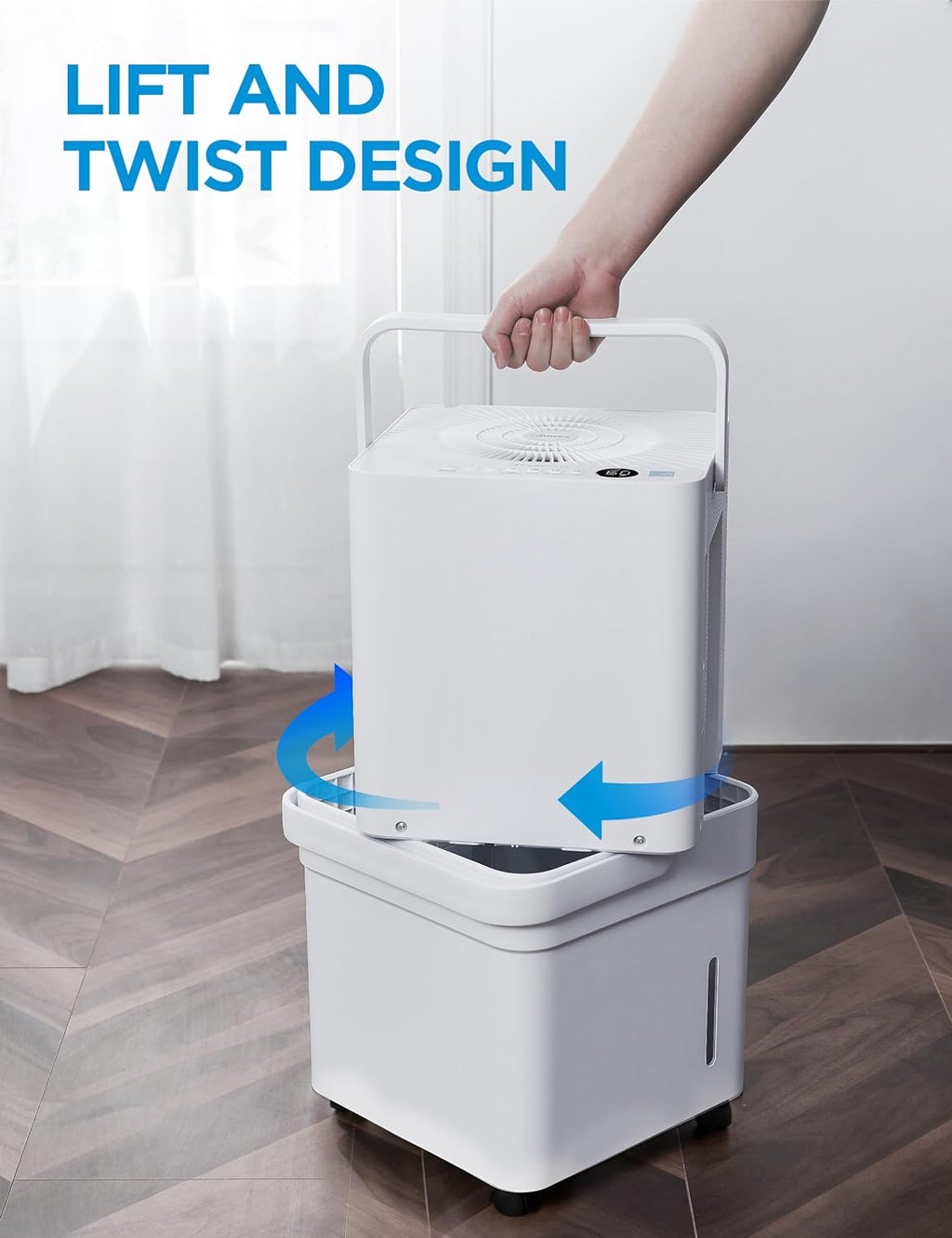 Midea Cube 20 Pint Dehumidifier for Basement, Up to 1,500 Sq. Ft. dehumidifier with drain hose, ENERGY STAR Certificated, Smart Control, Compatible with Alexa, White