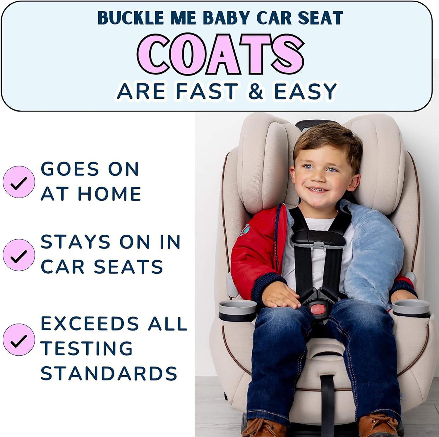 Buckle Me Baby Winter Coat | Toastiest Car Seat Jacket for Boys and Girls - Featured on Shark Tank 6 Months - 6 Years