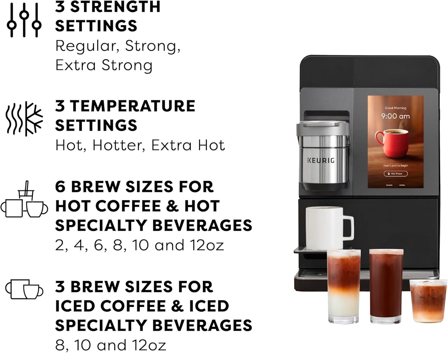 Keurig K-4500 Large Business Single Serve Coffee and Specialty Beverage Café System, Plumbed, Silver/Black