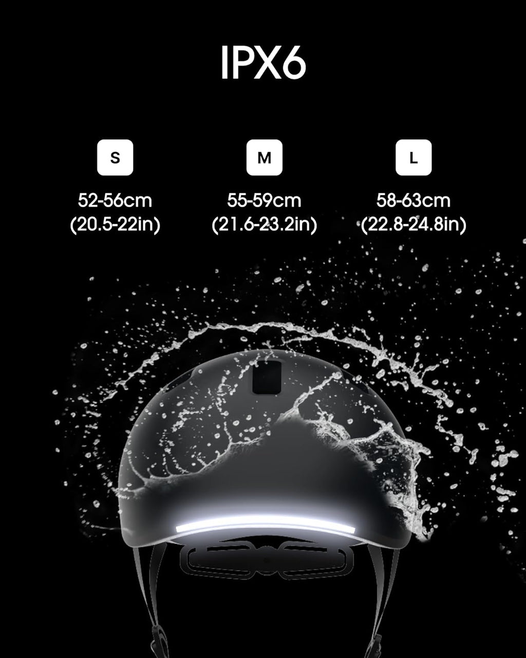 Lumos Nyxel Smart Bike Helmet, Customizable Front and Back LED Lights with Turn Signals, 360° Visibility App Controlled Comfortable & Lightweight Skateboard Urban Helmet for Adults, Men Women