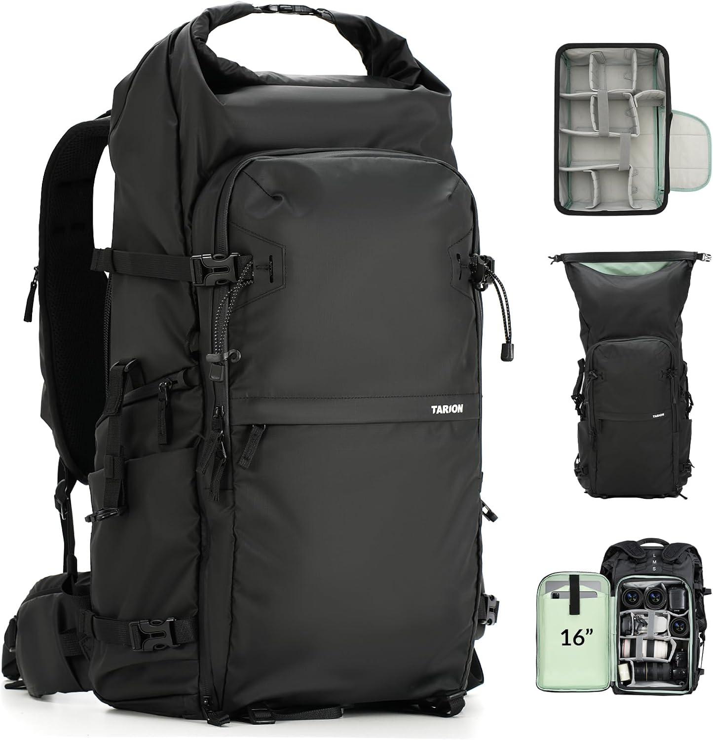 TARION Large Camera Backpack for Photographers - 35L Expandable DSLR Waterproof Camera Bag with 16' Laptop Compartment & Side Access & Adjustable Waist Strap & Rain Cover (Xprober)