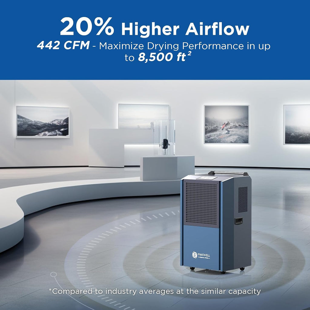 250 Pints Commercial Dehumidifier with Pump for Large Spaces, Industrial Heavy Duty Commercial-grade Dehumidifiers with Drain Hose for Basements Warehouse Water Damage Restoration