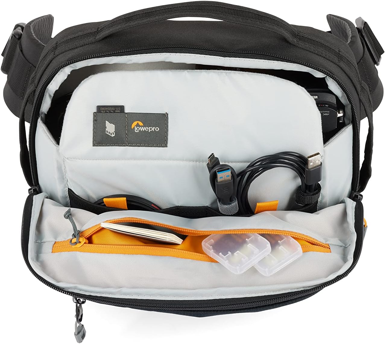 Lowepro Trekker Lite SLX 120, Compact Camera Backpack with Tablet Pocket, Camera Bag for Full Frame Mirrorless, Tripod Attachment, Water Bottle Holder, Black
