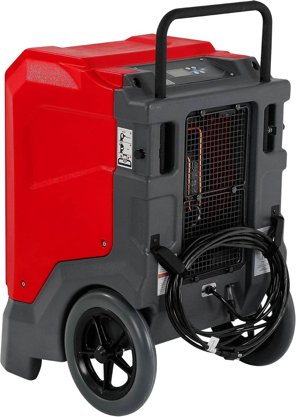 MOUNTO 310 Pints LGR Commercial Dehumidifier with Built-In Pump and Drain Hose – Portable, Heavy-Duty Dehumidifier with Wheels for Basements, Garages, Home, and Job Sites (Red)