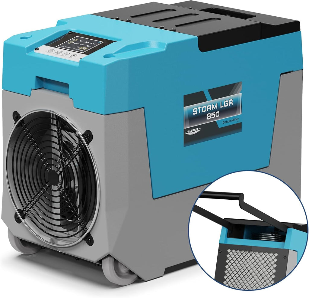 AlorAir 180 PPD LGR Commercial Dehumidifier with Pump, Heavy Duty Industrial Dehumidifiers Water Damage Restoration for Homes, Basements, Garages, Gym and Job Sites, Winter Storm (Blue)