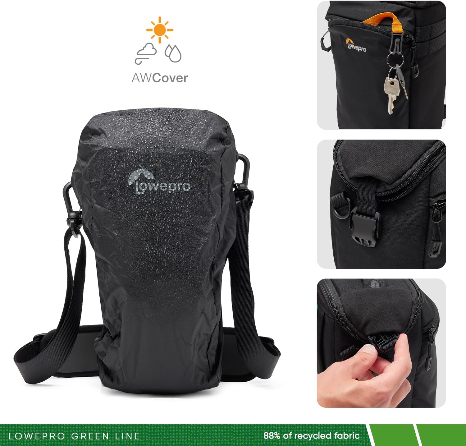 Lowepro ProTactic TLZ 70 Slim AW III Toploader Camera Bag, Camera Case for DSLR, Mirrorless, Vol. 4L Dim: 12.2x4.13x5.5in for Cameras w/Lens attached,Modular Shoulder Bag,for Photographer/Videographer