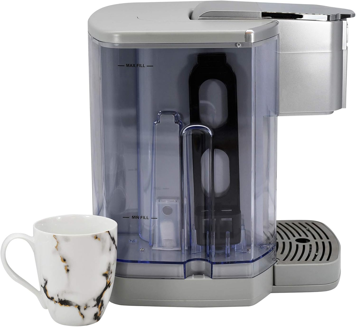 Cuisinart Coffee Maker, Single Serve 72-Ounce Reservoir Coffee Machine, Programmable Brewing & Hot Water Dispenser, Stainless Steel, Cool Grey