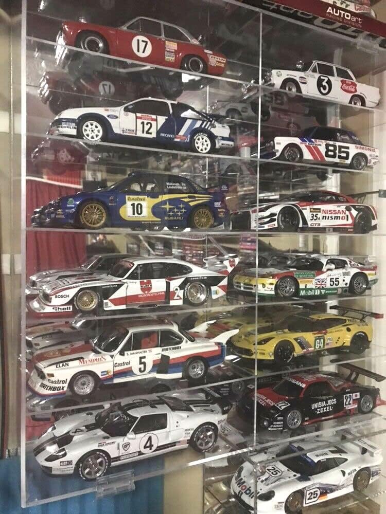 Display Case for 1:24 - 1:18 Scale Diecast Toy Model Cars Wheels Storage Showcase, 98% UV Protection, 4mm Thick Acrylic (Clear 1:18 Scale - 12 Slots) Hot Gifts