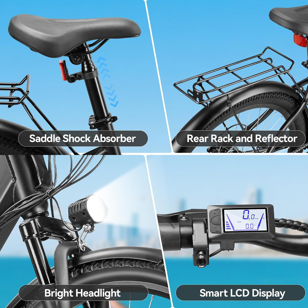 ZNH Electric Bike for Adults, 1000W Peak Motor 28MPH Mountain Ebike, 48V 13Ah Removable Battery Up to 65 Miles, 26' Electric Bicycle with 21-Speed Gear & Front Suspension, UL 2849 Certified