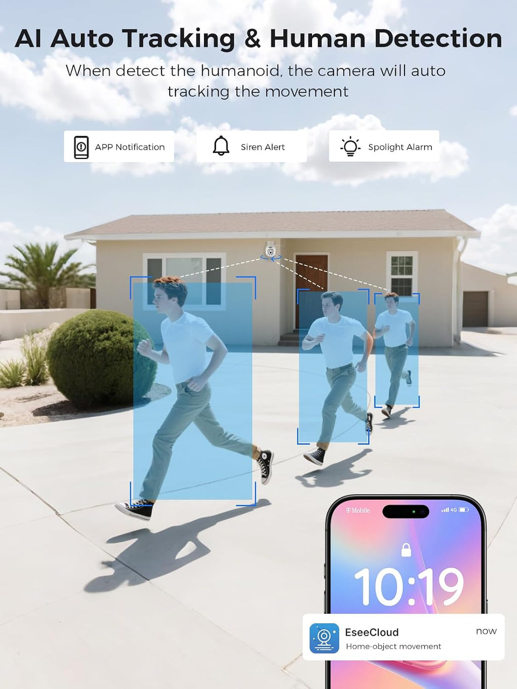 Hiseeu Wireless Security Camera System, 5MP Outdoor Cameras with 10' LCD Monitor 4-Cam Kit, 1TB HDD, Plug & Play NVR, Auto Tracking, 2.4G/5GHz WiFi, 2-Way Audio, Color Night Vision, No Monthly Fees