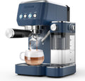 MAttinata Cappuccino Machine 20 Bar, Professional Espresso Machines for Home and Office with Automatic Milk Frothering System, Barista Compact Latte Maker for Coffee Lovers, Stainless Steel-Blue