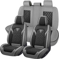 Car Seat Covers for Honda Odyssey 2000-2026, Waterproof Nappa Leather Full Set Seat Cover, Anti-Slip and Comfortable Automotive Seat Protector&Accessories(Gray Black)