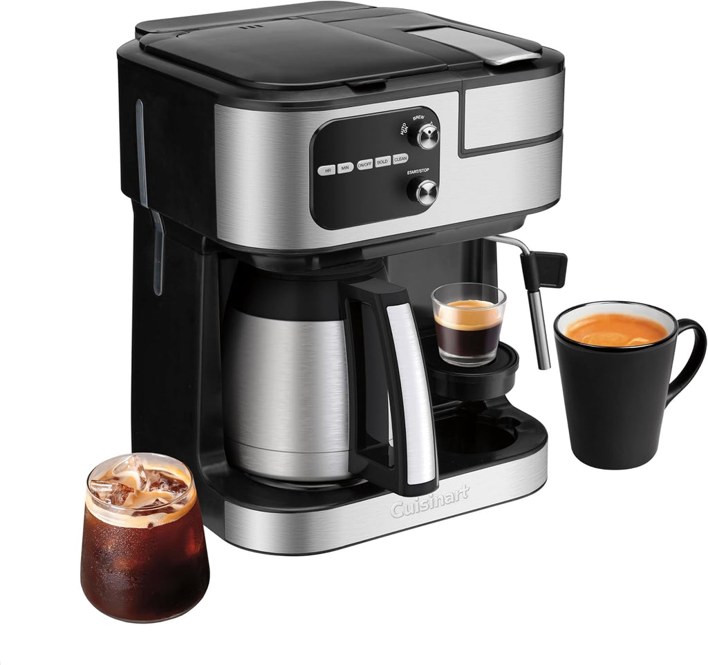 Cuisinart Coffeemaker, Coffee Center Barista Bar 4-In-1 Coffee Machine, Single-Serve Coffee, Espresso & Nespresso Capsule Compatible, 10-Cup Thermal Carafe, Black, SS-4N1TNAS
