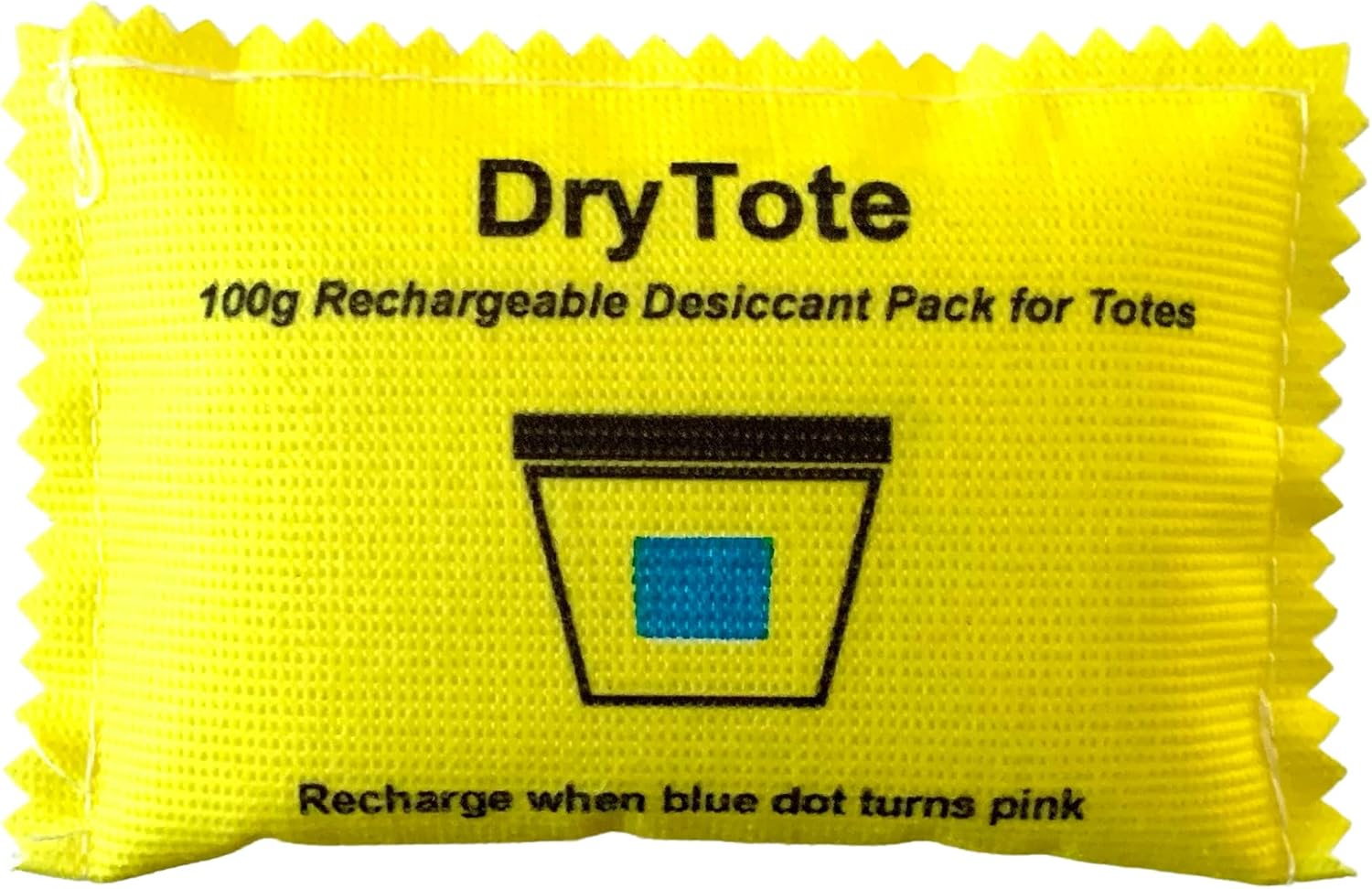 DryTote Rechargeable Desiccant Pack (Pack of 50), Ultimate Moisture Absorption, Color Change Indicator, Safe Storage Protection, Large Capacity 200 Gallons, 100g, Yellow