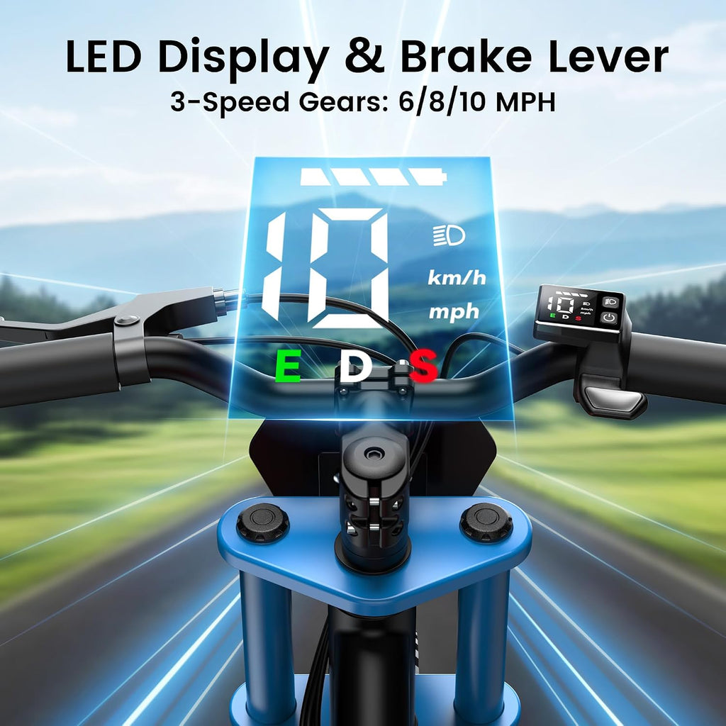 Gyroor S1 Kids Electric Balance Bike, 200W Motor 3 Speeds up to 10 MPH, 12-Inch Pneumatic Tires, 7-Color Rear Fender LED Taillight, Drum Brake, UL2272 Certified, for Ages 3-6, Blue-DCC