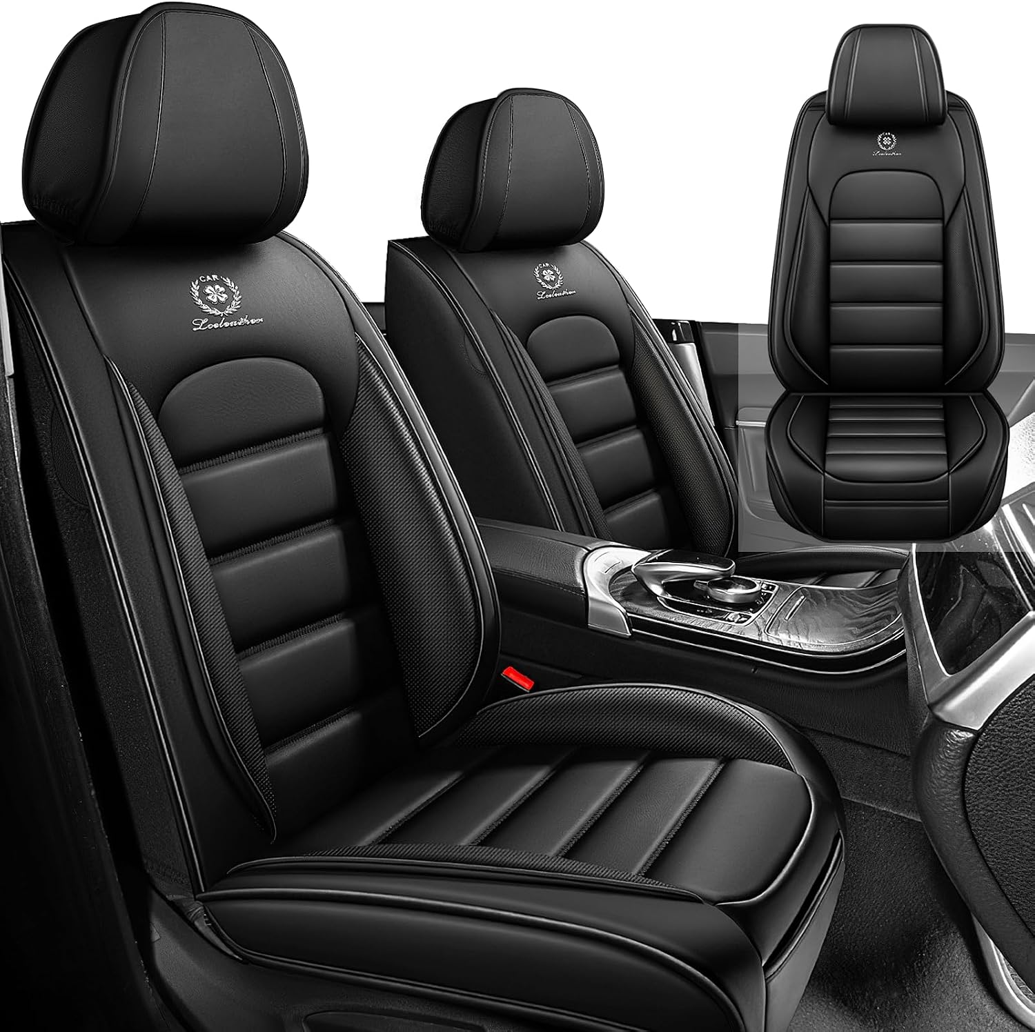 Car Seat Cover Fit for Chevy Avalanche 2002-2013,Compatible Airbag Non-Slip Waterproof Seat Covers, Car Seat Protector Premium Interior (Standard 2 Seats,Classic Black)