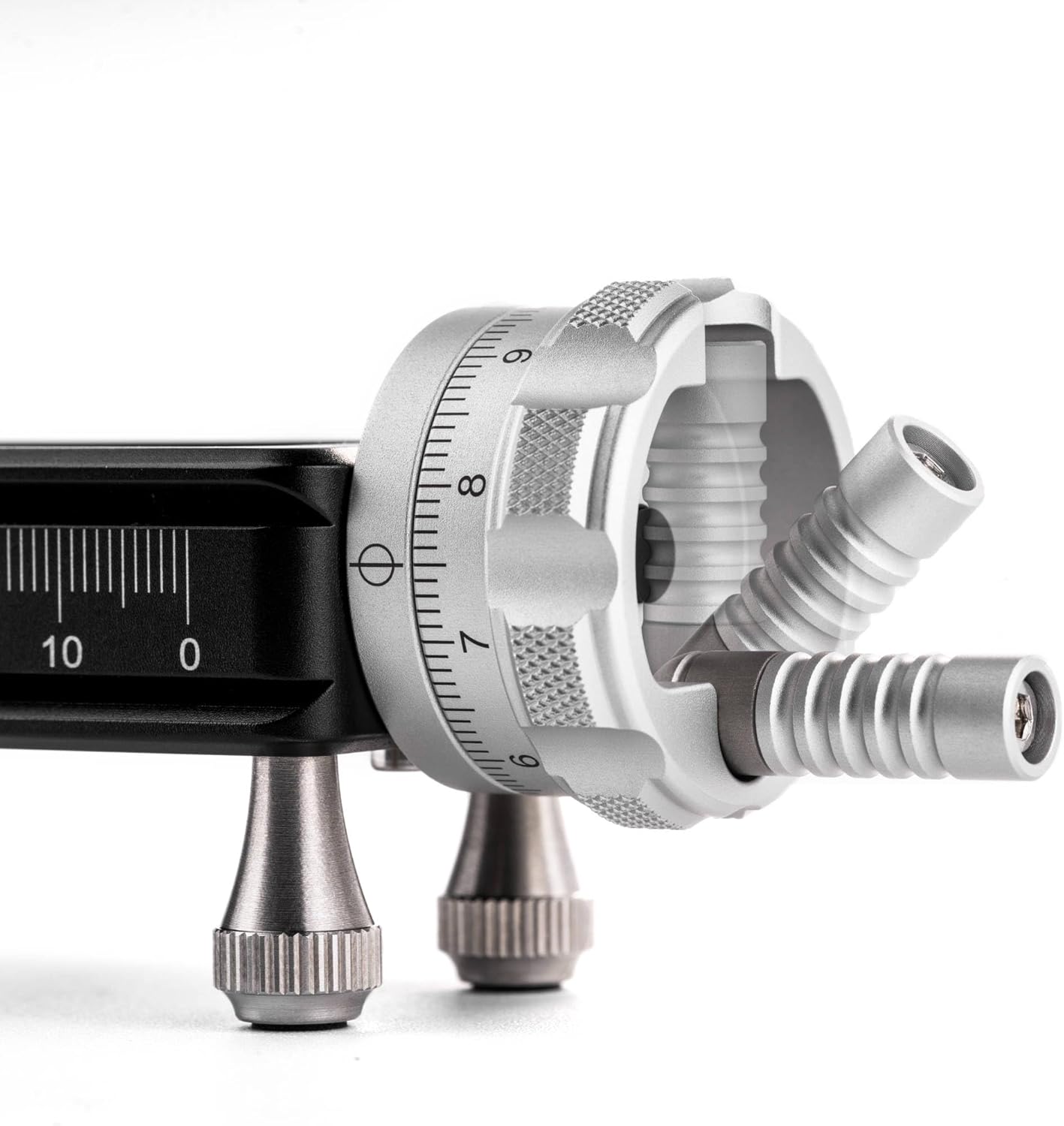 NiSi - NM-200S Macro Focusing Rail, Precision Focus Slider for Macro Photography , Universal Tripod Mounting, 360-Degree Rotating Clamp with Quick-Release Plate, Detachable Feet, Arca-Swiss Compatible