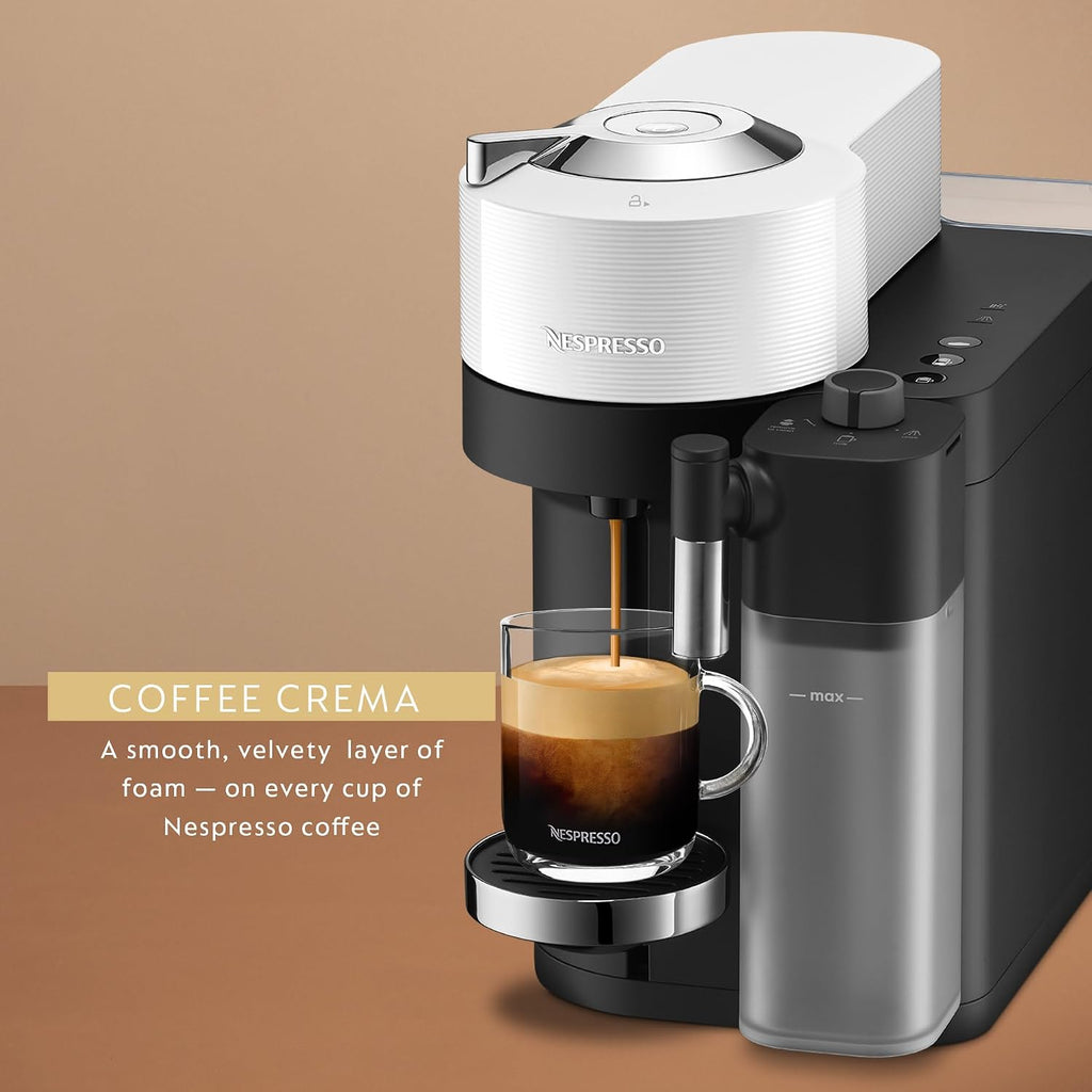 Nespresso Vertuo Lattissima Coffee & Espresso Maker by De'Longhi, Matte White and Glossy