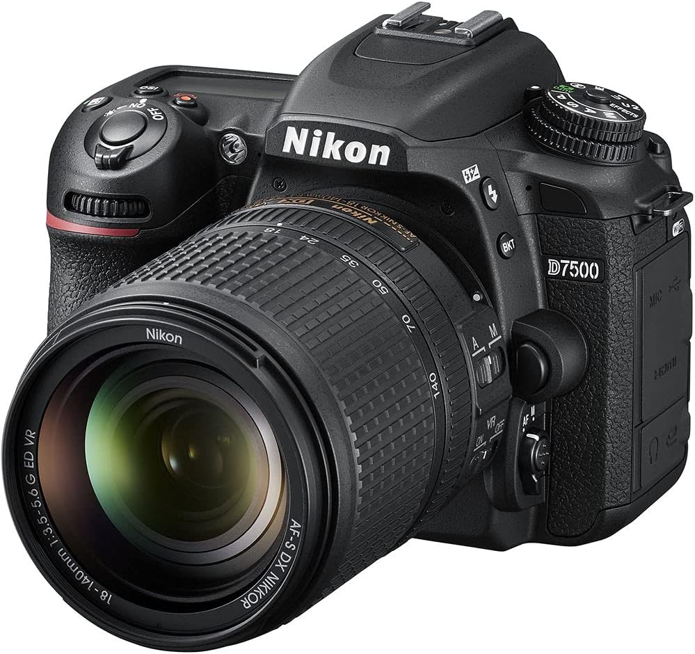 Nikon D7500 DSLR Camera - Bundle - with 18-140mm Lens (1582) + Color 6pcs Filter Set + 2X EN-EL15 Battery + 2X 64GB Cards + Case + Memory Card Wallet + 12 Inch Flexible Tripod + More