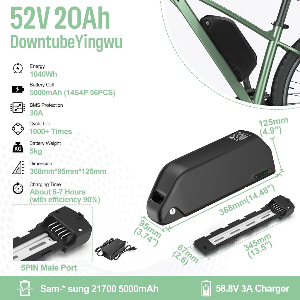 BAFANG 1000W Mid Drive Kit 52V BBSHD 68MM Ebike Conversion Motor Kit, Electric Bike M615 Optional 500C DM03 P860C C18-9 B02N T1 Display with 52V 20Ah Yingwu Battery