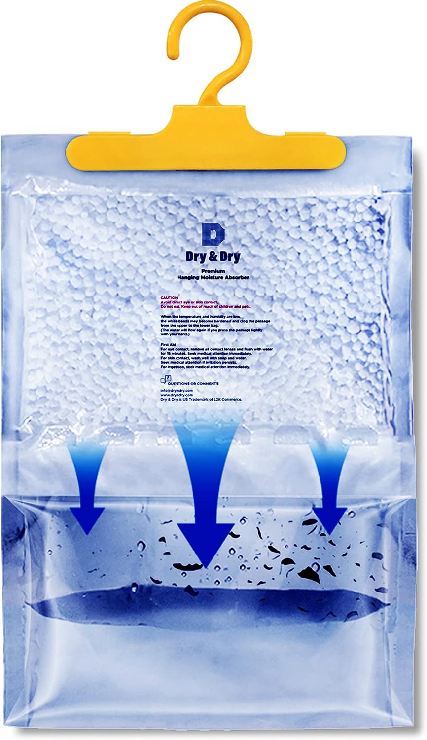 Dry & Dry 70 Pack [7 OZ] Moisture Absorbers - Home & Basement Dehumidifiers