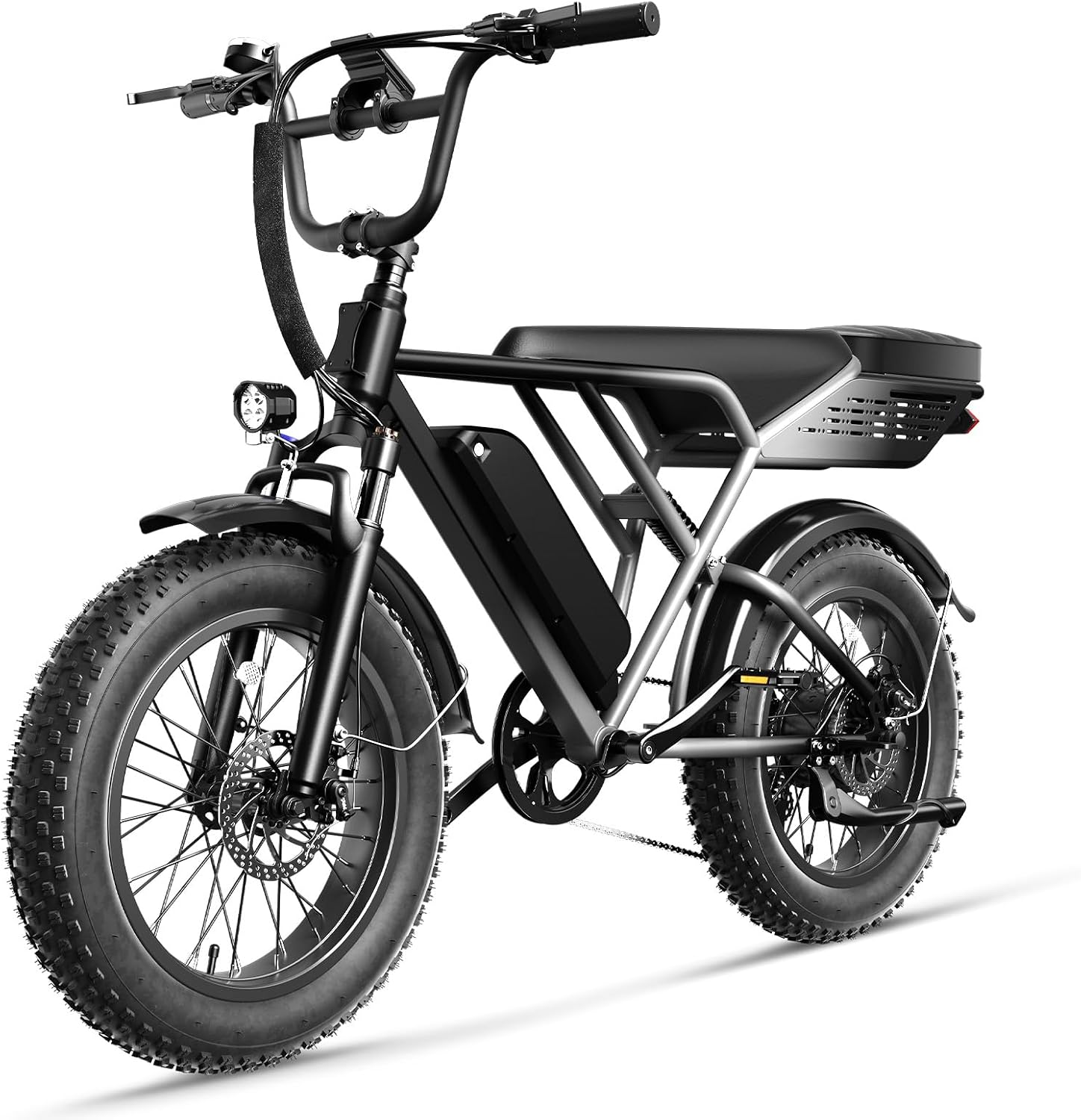 Jasion RetroVolt Electric Bike for Adults, 2000W Peak Motor- 30MPH Electric Dirt Bike, 48V 13AH Battery Mountain EBike, Max 70Miles Electric Motorcycle, 20'' X 4'' Fat Tire All-Terrain E-Bike