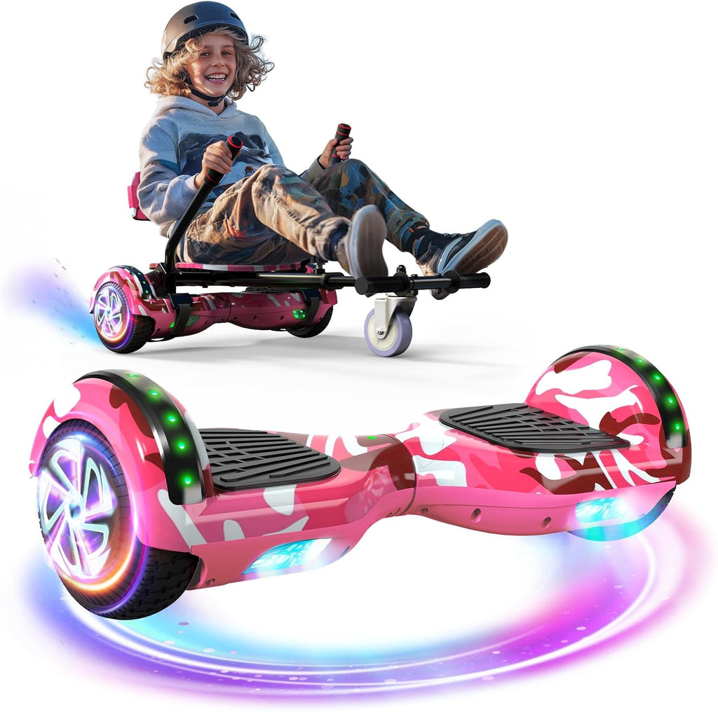 Scooter Seat Attachment, Scooter with Go Kart for Kids Boys Girls Adults, LED Lights, Bluetooth(Include Go-Kart)