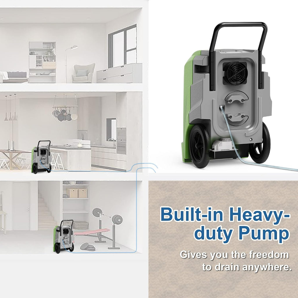 ALORAIR Commercial Dehumidifier with Pump Drain Hose, 190 Pints Smart WiFi Industrial Dehumidifier Large Capacity for Basements, Garages, Mall & Job Sites, 5 Years Limited Warranty