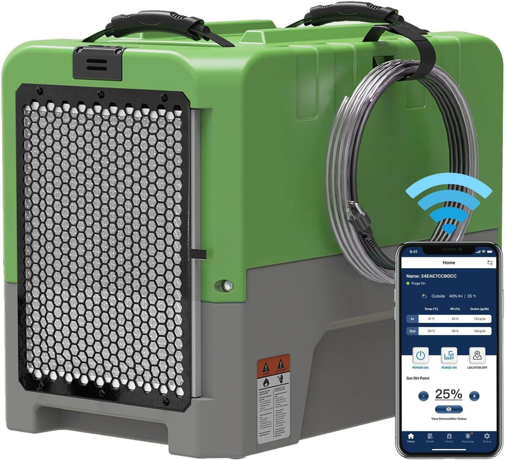 ALORAIR Smart WiFi LGR Commercial Dehumidifier 180 PPD (Saturation) with Hose, Industrial Dehumidifier with Pump, 6 Years Limited Warranty, cETL Listed, 85 PPD at AHAM, Flood Repair, Green