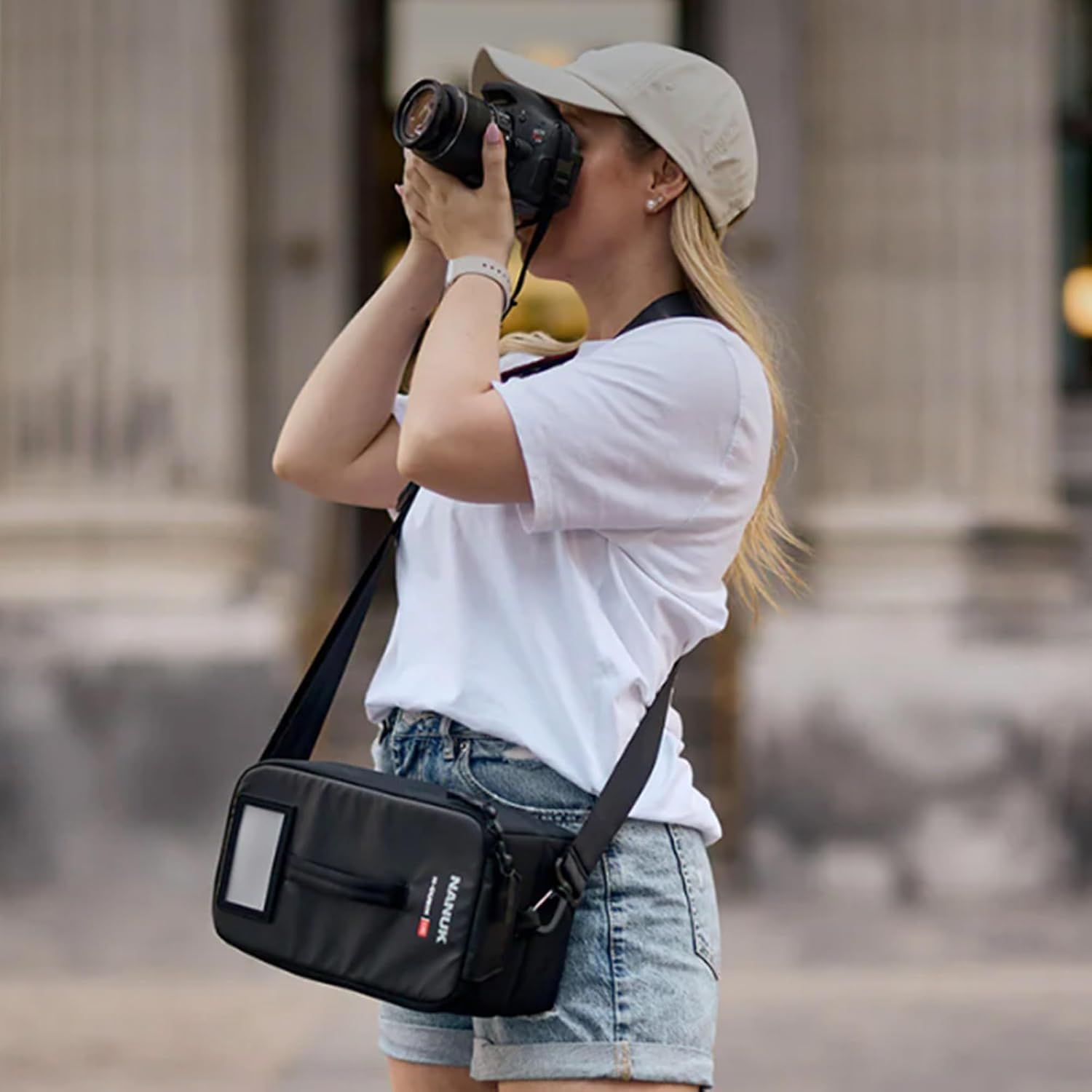 NANUK N-PVD Messenger Bag for Camera and Drone, Black - 15L