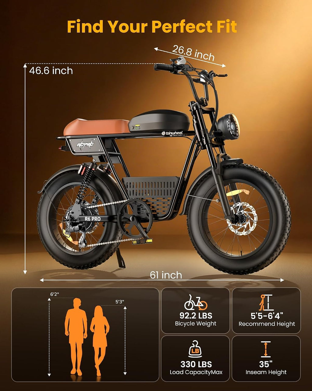 Electric Bike Adults 1000/1500W Ebike28/35MPH, 55-85 Miles Electric Motorcycle with 13/20AH Battery, 20' Fat Tire Electric Dirt Bike 7-Speed E-Bike Full Suspension, GPS Location (iOS Compatible)