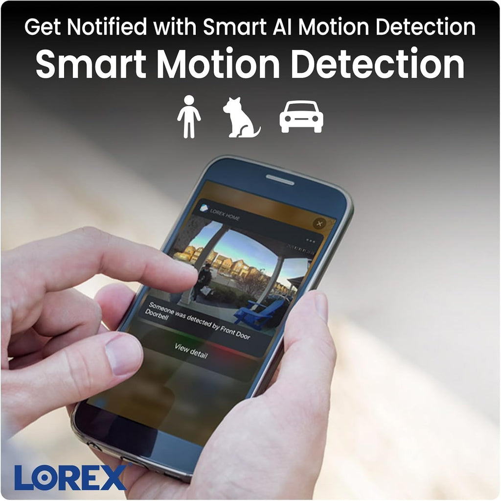 Lorex 1080p Wired White 4000 Lumens Floodlight Camera | 32GB MicroSD Card Included | No Monthly Fee | IR Night Vision | Motion Detection | 2-Way Talk | Siren | IP 65 Weatherproof