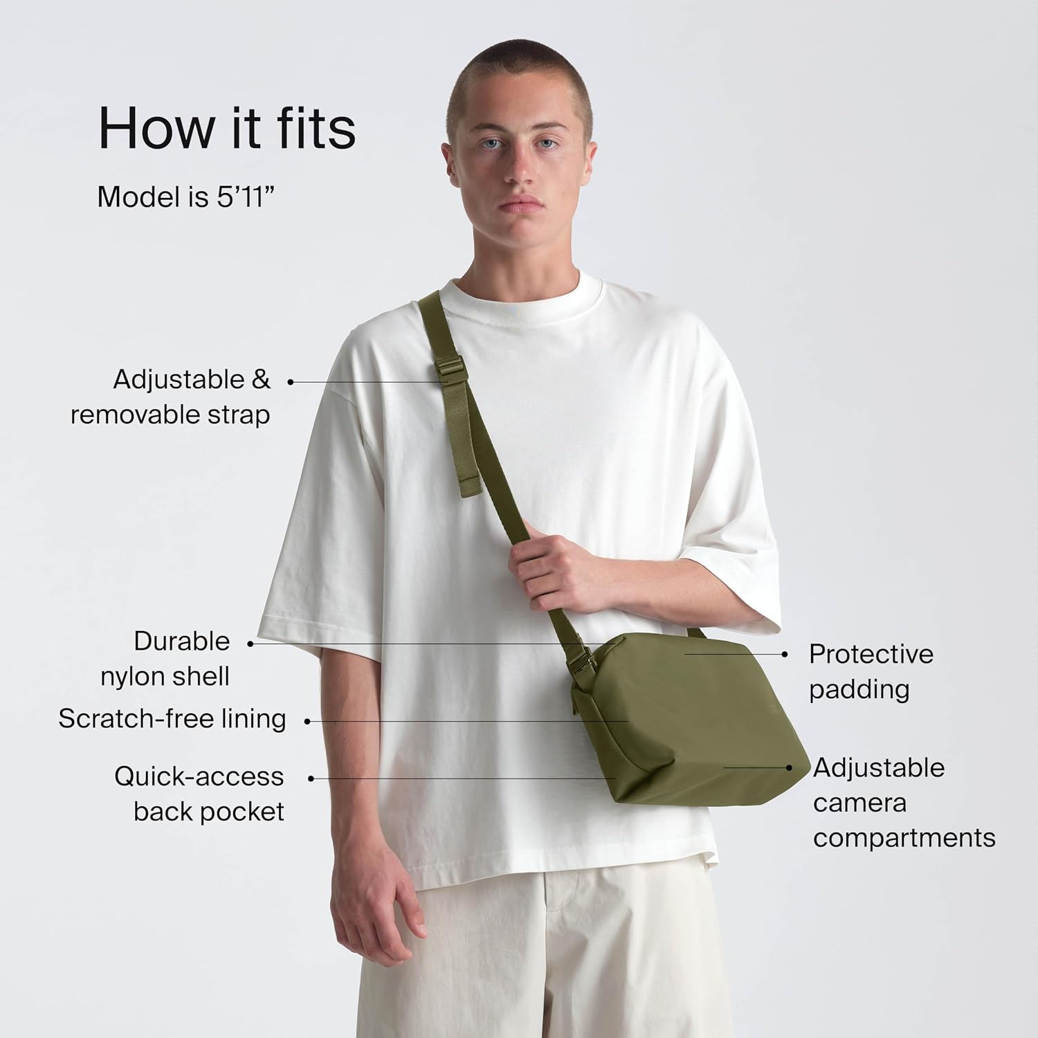 Urth Dolomite 5L Crossbody Camera Sling Bag - Weatherproof + Recycled