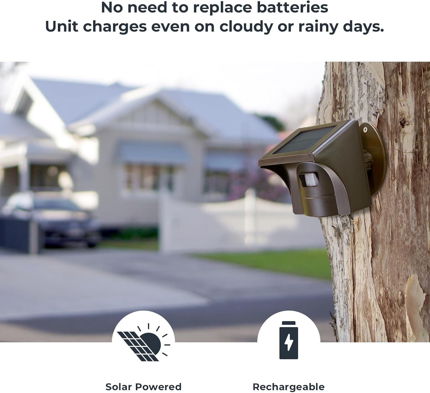 eMACROS Solar Wireless Driveway Alarm System (1/2 Mile Range, 1 Receiver & 4 Solar Sensors) - Weatherproof Outdoor Motion Detector for Farm, Long Driveway & Property Security