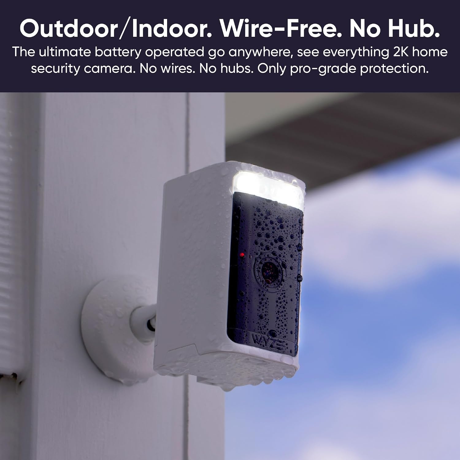 WYZE Wireless Outdoor/Indoor Battery Security Camera, 2.5K HDR Color Night Vision, Motion Detection, Spotlight&Siren, 2-Way Audio, Alexa&Google Assistant Compatible Solar Panel for Solar Charging