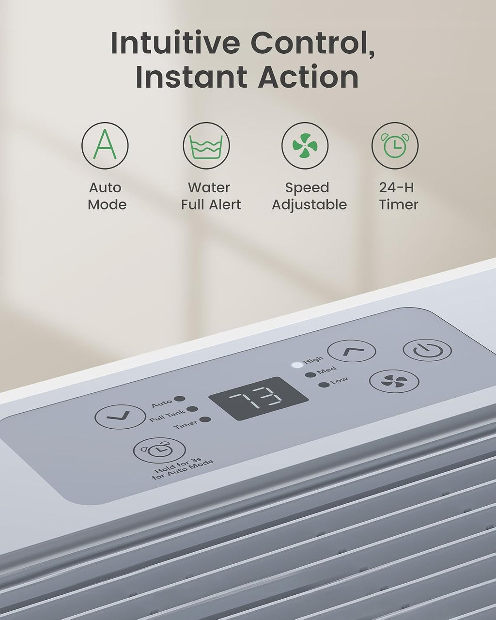 Waykar 5500 Sq.Ft Energy Star Dehumidifier for Home, Basement, Bedroom, Bathroom, Max 80 Pint/D(Standard 63 Pint/D) with Drain Hose&Water Tank, Ultra Quiet(40 dB), Intelligent Humidity Adjustment