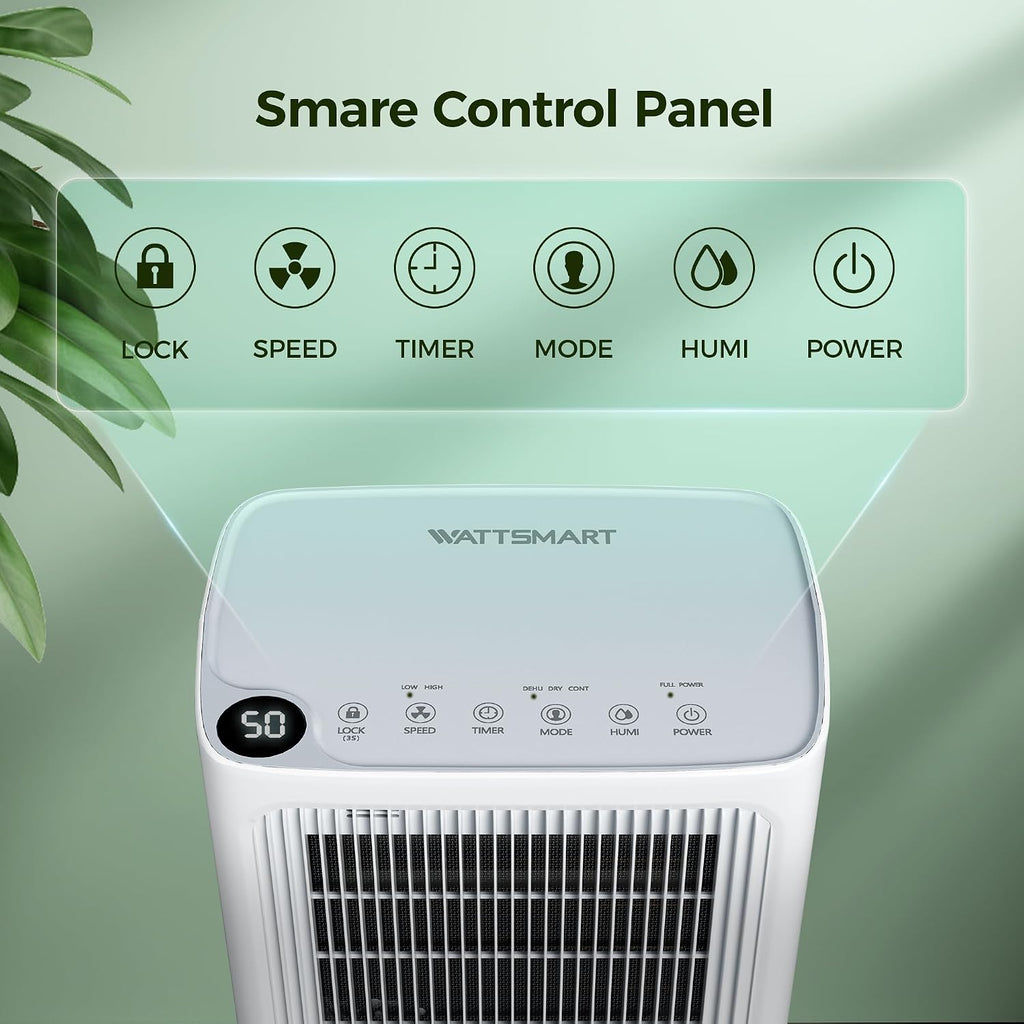 2,500 Sq.Ft Dehumidifier for Basement with Drain Hose, MAX 34 Pint Dehumidifiers for Home with 3 Modes, Smart Humidity Control & Display, 24HR Timer, Auto Defrost for Large Room, Bathroom,Bedroom