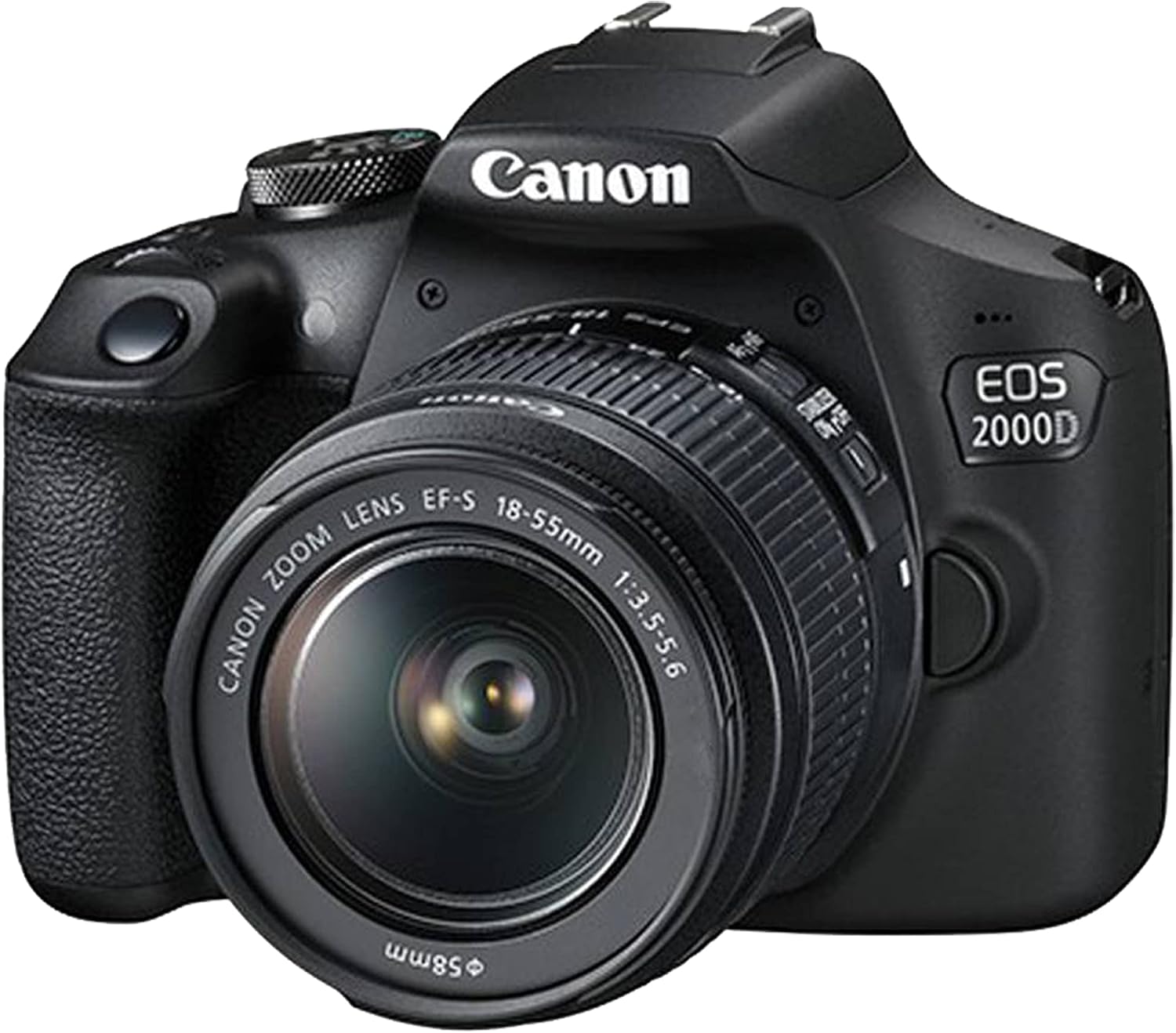 Canon EOS 2000D / Rebel T7 DSLR Camera with EF-S 18-55mm Lens + SanDisk 32GB Card Tripod Case Wideangle Lenses ZeeTech Accessory Bundle (20pc Bundle) (18-55MM, Card) Black (Renewed)