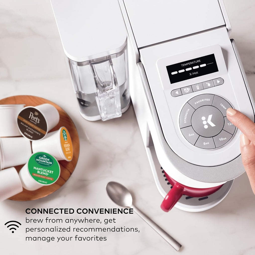 Keurig K-Supreme SMART Single Serve Coffee Maker With WiFi Compatibility, 4 Brew Sizes, And 66oz Removable Reservoir, Compatible with Alexa, White
