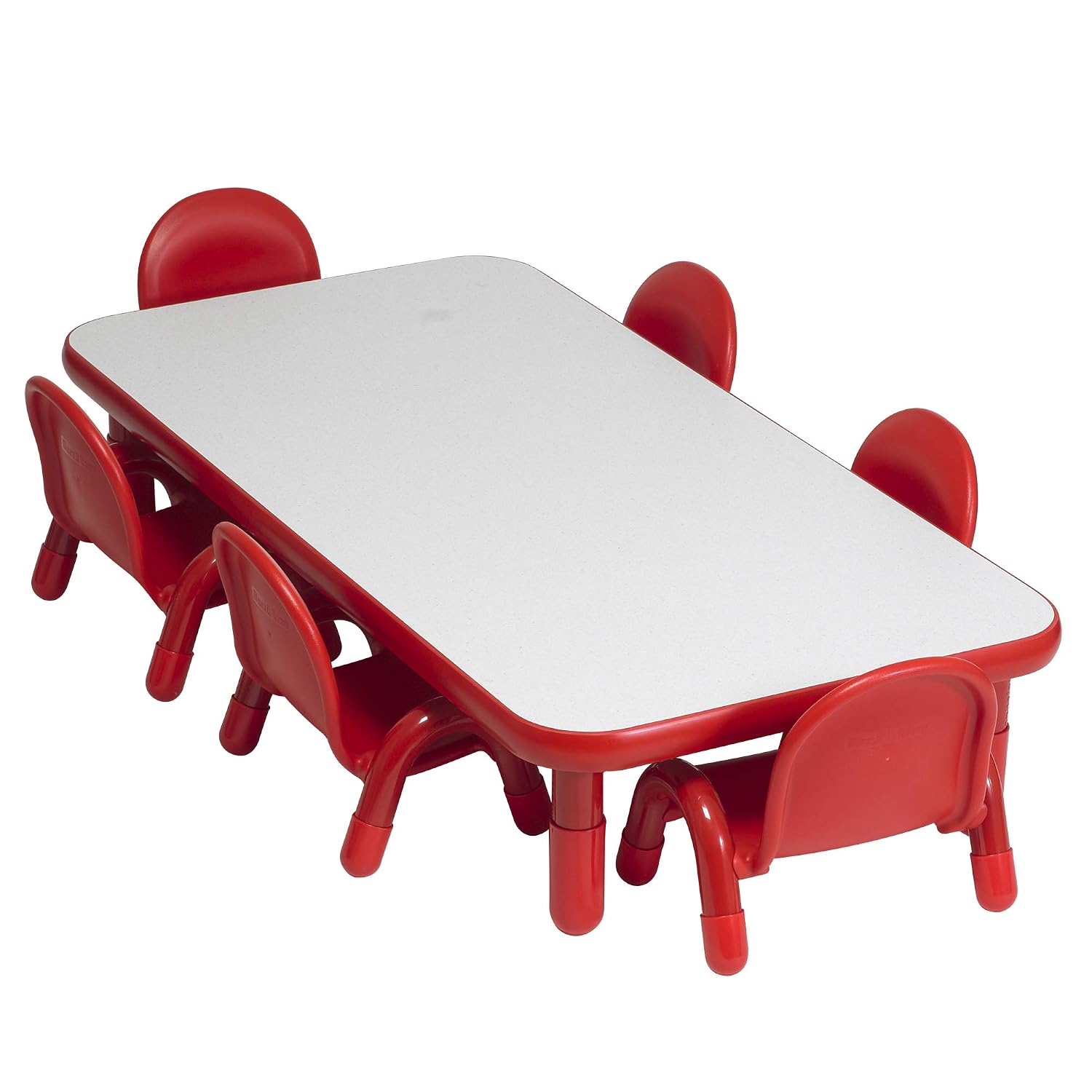 Children's Factory BaseLine Toddler Table & 6 Chairs Set, Daycare Seating for Toddlers, Toddler Desk & Chairs, Red
