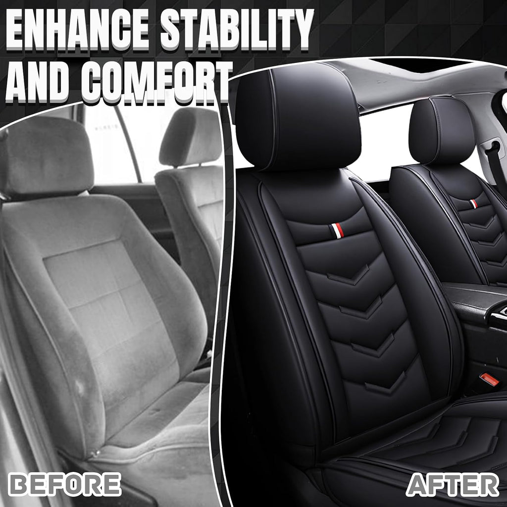 Car Seat Covers Fit for Mazda Cx-90 2025-2025, Leather Seat Covers for Car, Waterproof Non-Slip Durable Car Seat Protector(2 Seats,Black)
