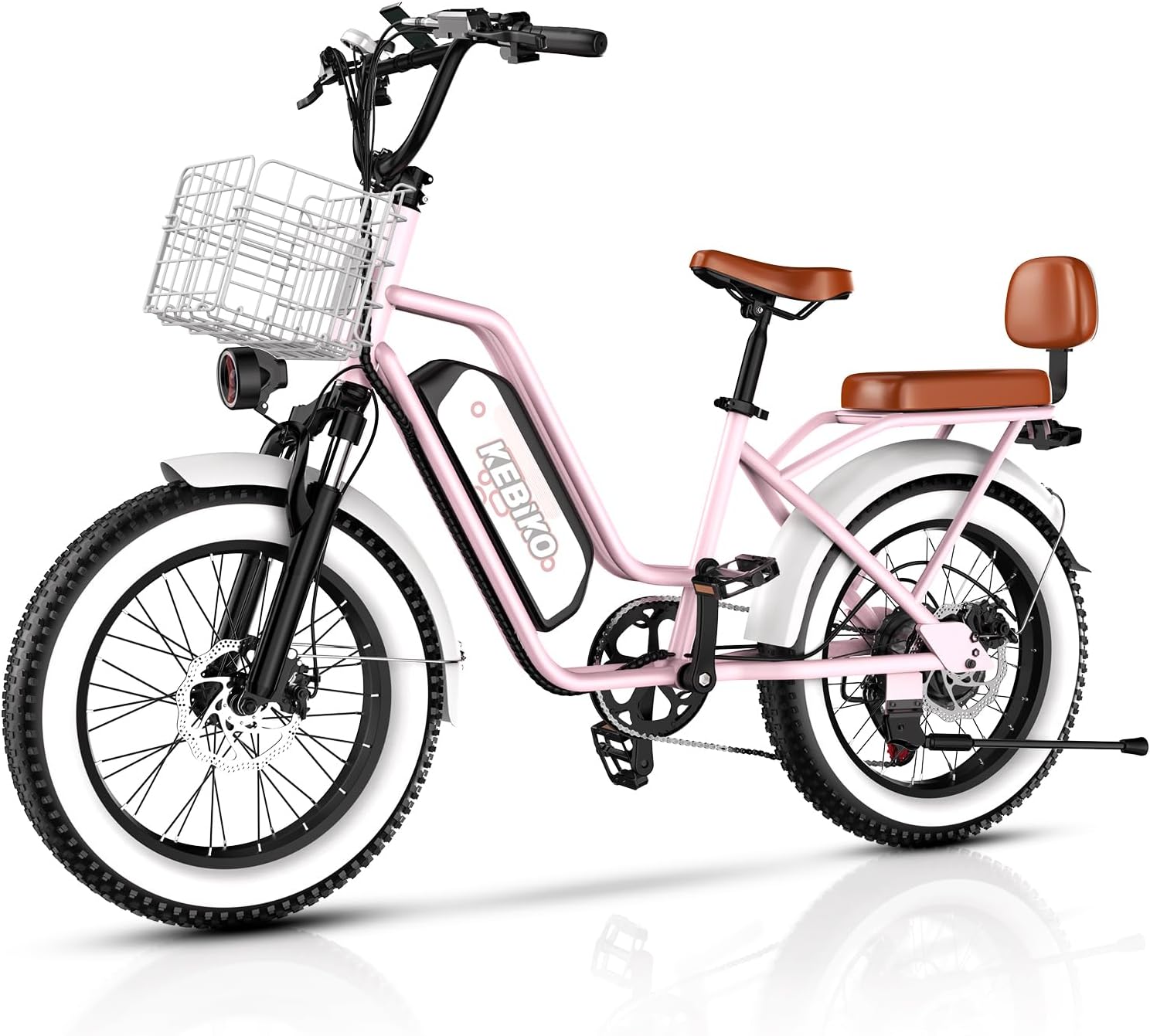 Electric Bike for Adults, 20'x 4' Fat Tire 35MPH Cargo Ebike with Seat, 1450W Peak 2 Seater Commute Bike with 48V 20AH Removable 960WH Battery, 80 Miles Max Range 7-Speed Step-Thru Electric Bicycle