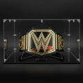 Acrylic Championship Belt Display Case – 3mm Clear Acrylic with Built-in Wrestling Belt Stand, Large 21.8' x 15.9' x 13.2' Showcase Box, Durable Corner-Connector Design – Fits Most Championship Belts