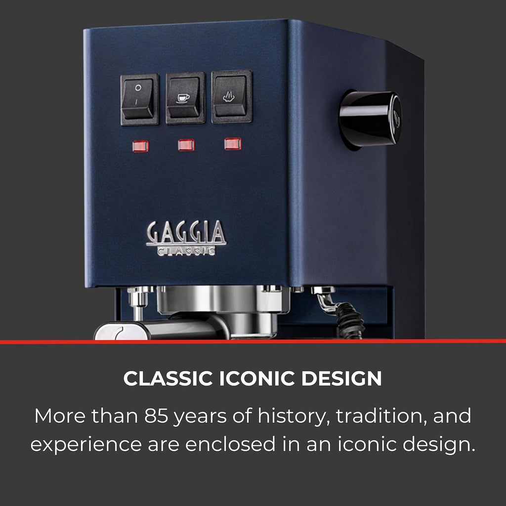 Gaggia RI9380/50 Classic Evo Pro Espresso Machine, Classic Blue, Small