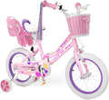 XJD Girls Bike for 2-12 Years Old Kids 12 14 16 20 Inch Toddler Bike,Retro Style Kids Bike with Training Wheels, 20 Inch Girl Bicycle with Kickstand