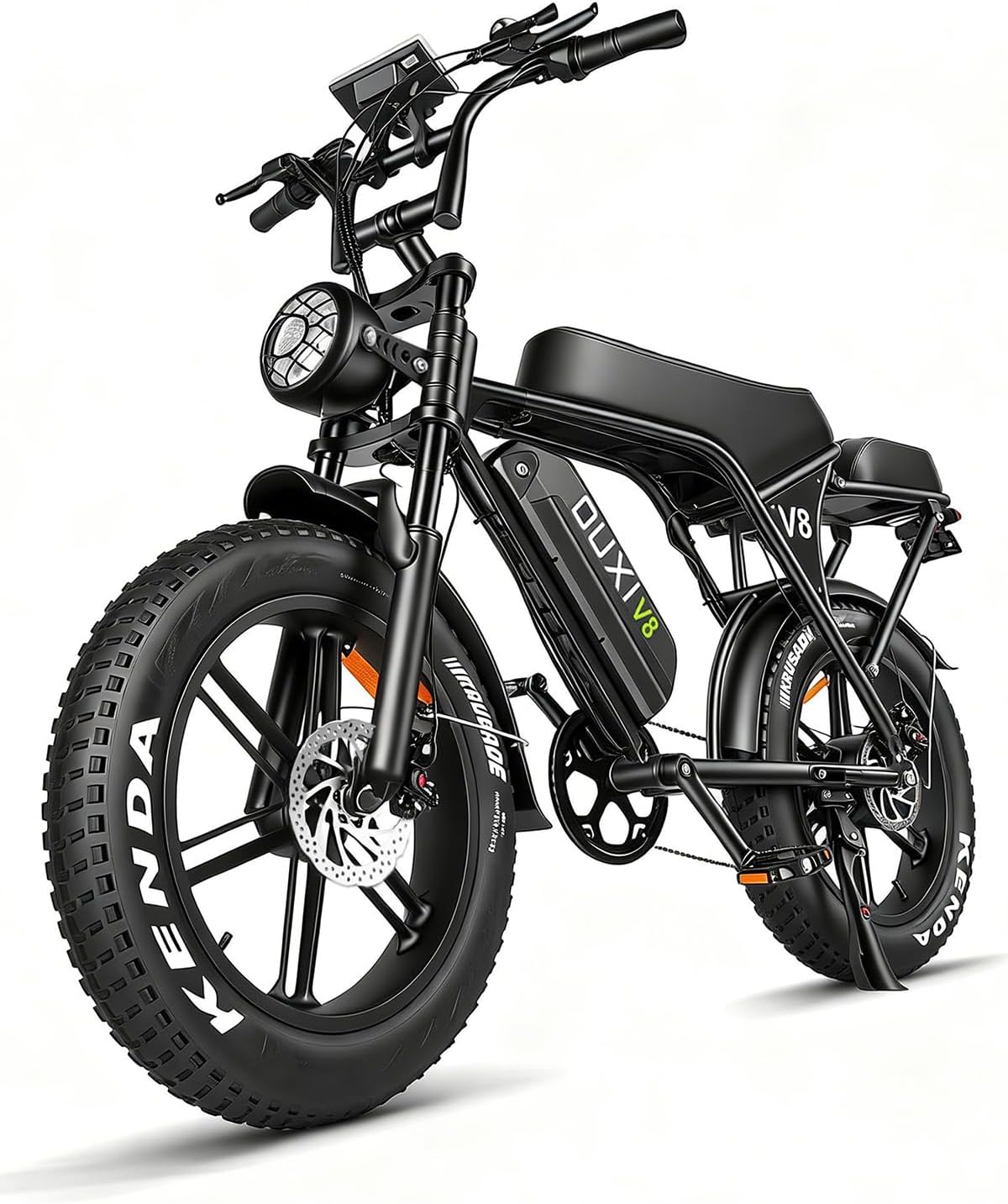 OUXI V8 Series Electric Bike for Adults, Ebike Peak 500W/1000W, 20/31 MPH, 10.4/15/30 AH Removable Battery, 16''/20' Fat Tire Electric Bike, 7-Speed Gear Electric Bicycles, Dual Disc Brakes
