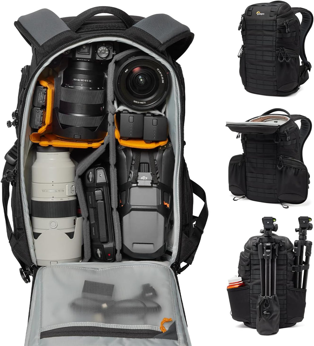 Lowepro ProTactic BP 350 AW III Camera Backpack, 4-point Access, Professional Camera Bag, DSLR/Drones/Mirrorless, Up to 14' Laptop, Rain Cover, for Photographer,Videographer, Volume 17L